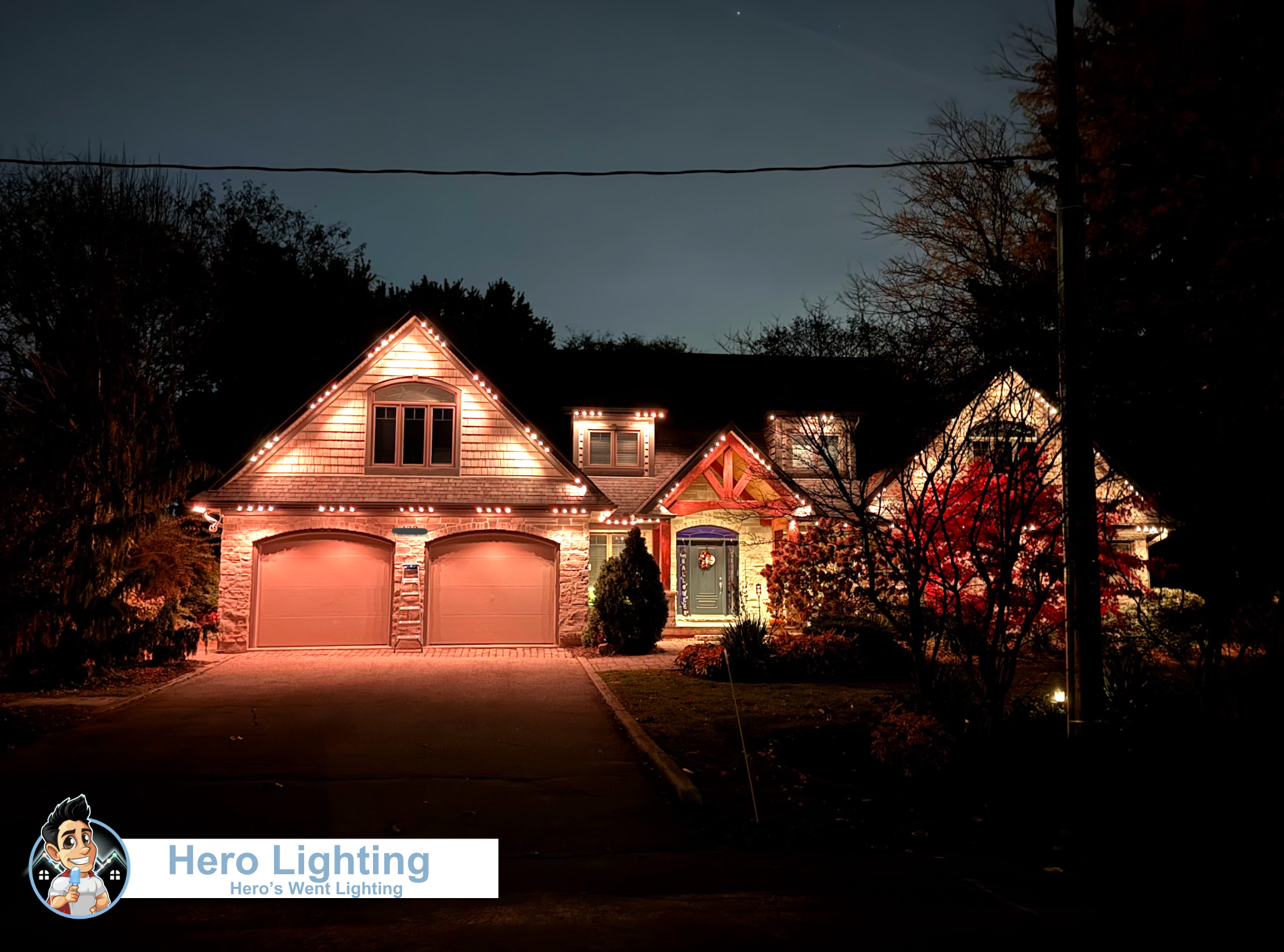 Permanent LED lights warm glow