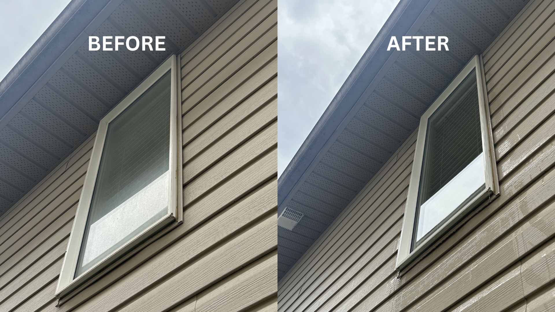 Window and siding cleaning before and after